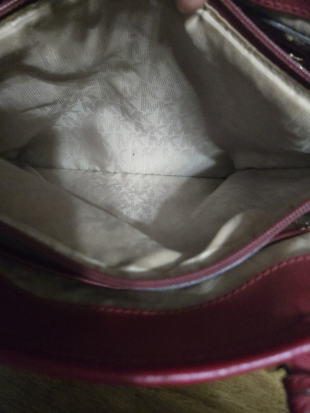 Michael Kors Dark Red Saffiano Large Pocket Tote Bag - Picture 5 of 10